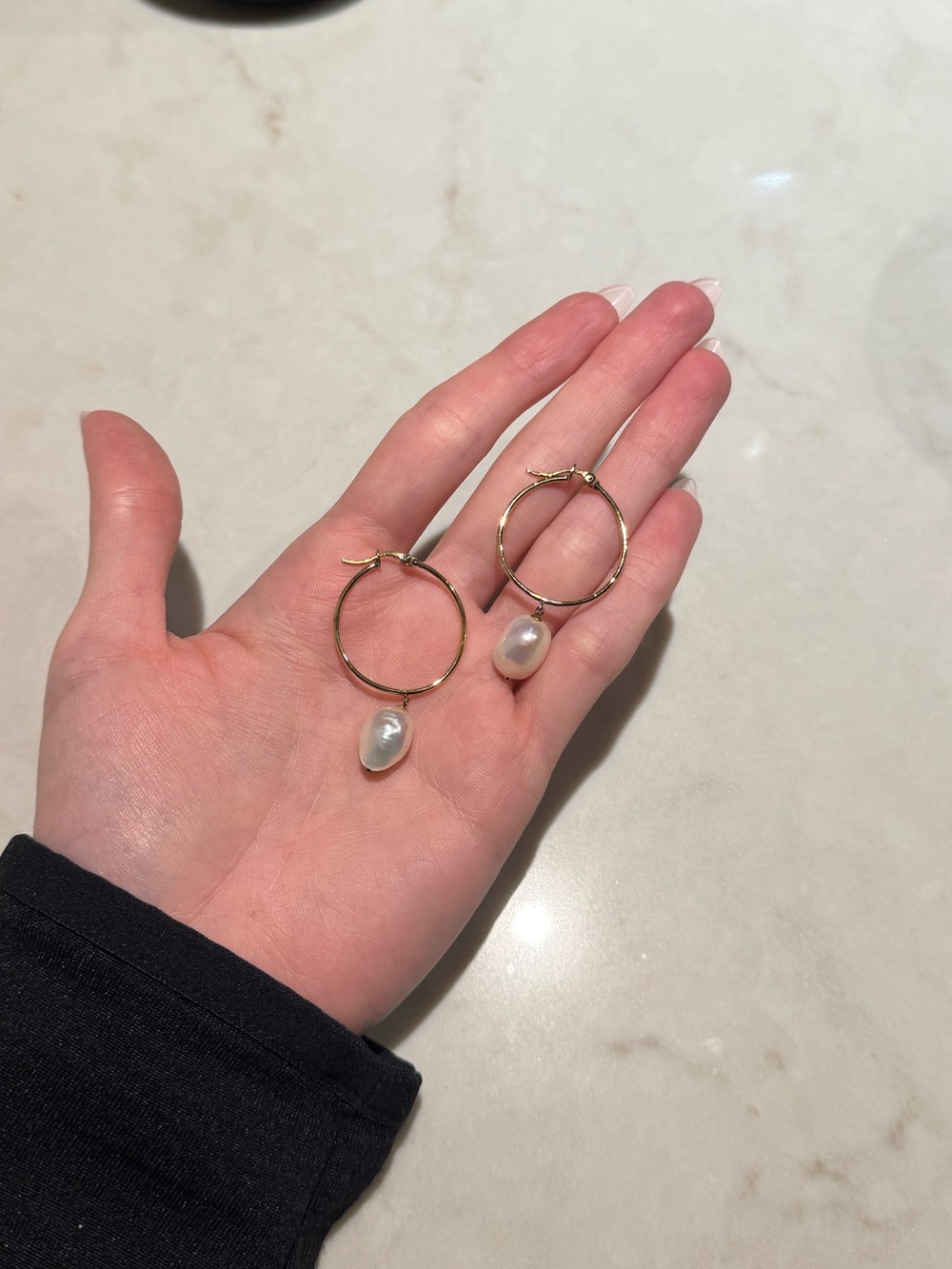 Mejuri Pearl Hoops